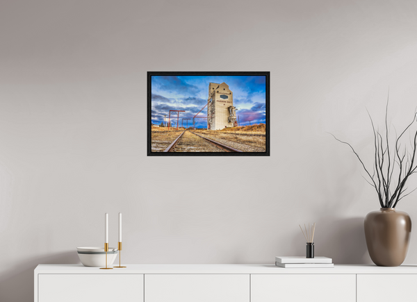 60 x 40 cm, Framed Print Tracks of Memory – Hudson Bay Grain Elevator, Saskatchewan