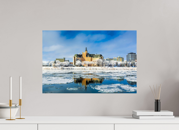 60 x 40 cm, Photo Print Winter Majesty – Saskatoon’s Castle by the River