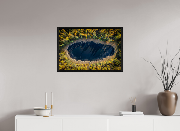 75 x 50 cm, Framed Print Autumn Mirror – The Still Pond