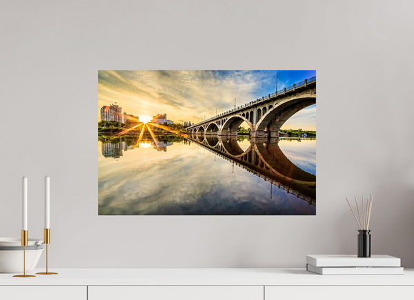 60 x 40 cm, Photo Print Sunset Reflections – University Bridge, Saskatoon