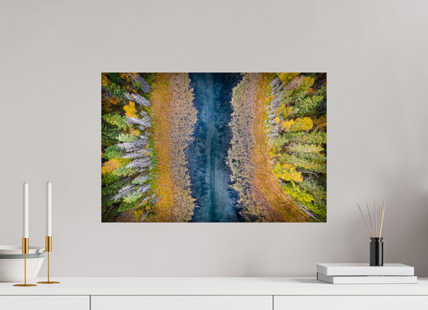 60 x 40 cm, Photo Print Autumn Veins – The River from Above