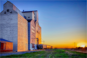 Main image Prairie Dusk – Landis Grain Elevator at Sunset