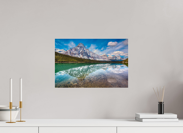 45 x 30 cm, Acrylic Print Symmetry of Silence — Mount Chephren, Banff National Park