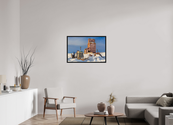 90 x 60 cm, Framed Print Winter’s Echo – Bents, Saskatchewan Grain Elevator