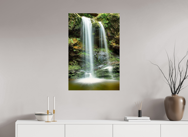 60 x 90 cm, Acrylic Print Emerald Veil — Grotto Falls, Great Smoky Mountains  Long