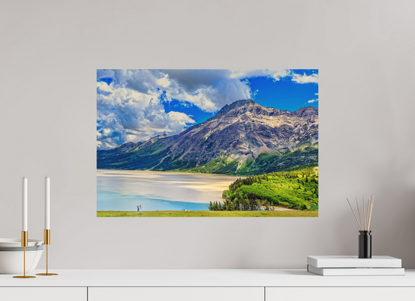 60 x 40 cm, Metal Print Beneath the Mountain’s Gaze — Waterton Lakes National Park, Alberta