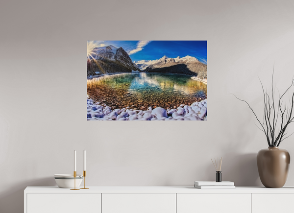 90 x 60 cm, Metal Print Echoes of Ice and Light — Lake Louise, Alberta