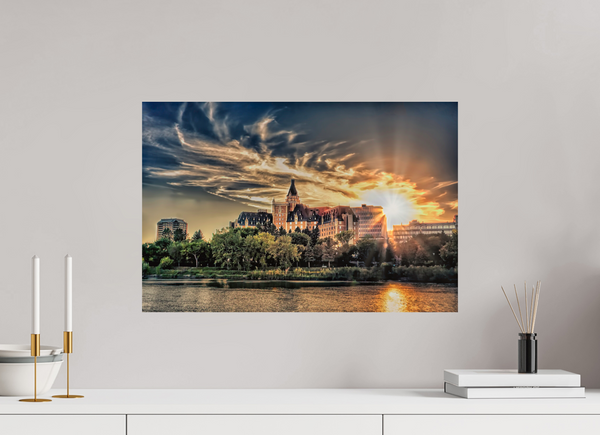 60 x 40 cm, Photo Print Radiant Sunset – The Bessborough from the River