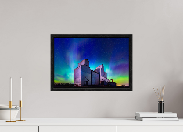 45 x 30 cm, Framed Print Aurora Over Asquith – Northern Lights on the Prairies