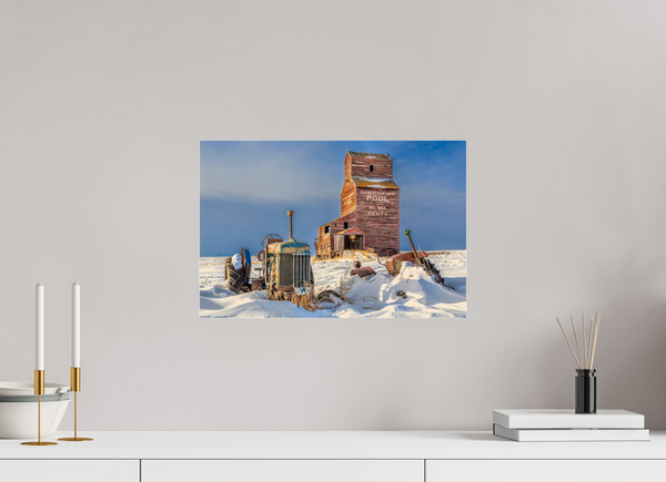 45 x 30 cm, Acrylic Print Winter’s Echo – Bents, Saskatchewan Grain Elevator