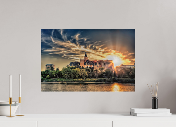 60 x 40 cm, Acrylic Print Radiant Sunset – The Bessborough from the River