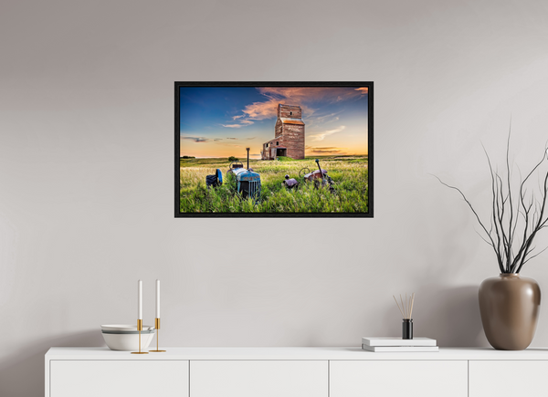 75 x 50 cm, Framed Print Echoes of Summer – Bents, Saskatchewan Grain Elevator