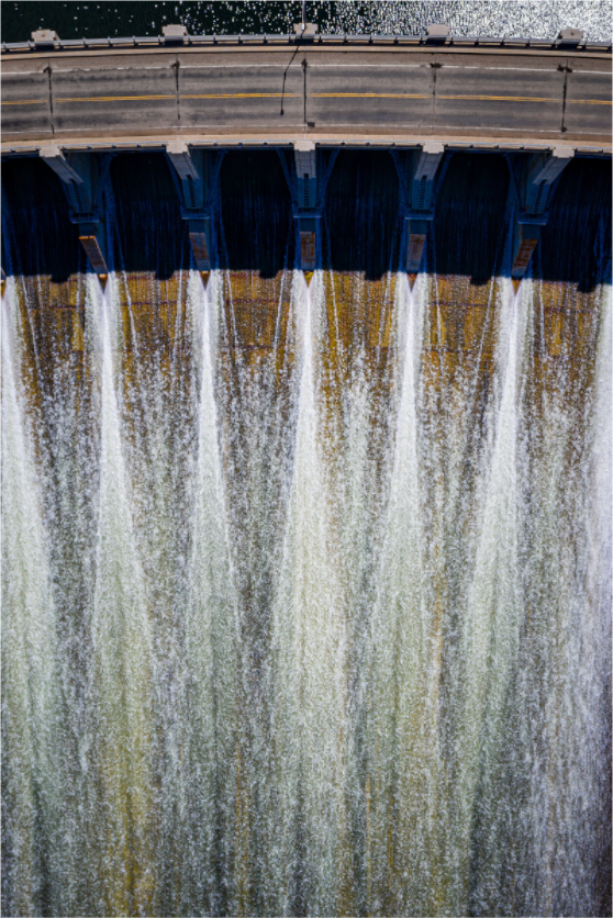 Main image Controlled Flow – Diefenbaker Dam from Above
