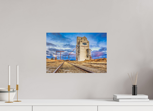 45 x 30 cm, Photo Print Tracks of Memory – Hudson Bay Grain Elevator, Saskatchewan