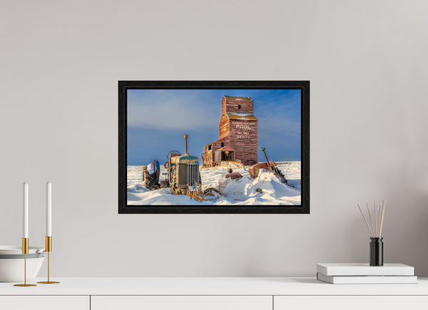 45 x 30 cm, Framed Print Winter’s Echo – Bents, Saskatchewan Grain Elevator