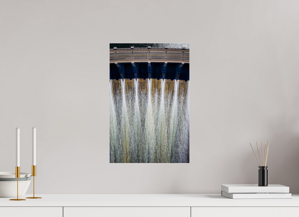 30 x 45 cm, Acrylic Print Controlled Flow – Diefenbaker Dam from Above