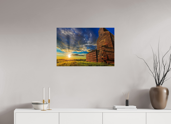 75 x 50 cm, Photo Print Golden Horizon – Hagen, Saskatchewan Grain Elevator