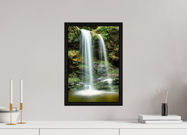 30 x 45 cm, Framed Print Emerald Veil — Grotto Falls, Great Smoky Mountains  Long