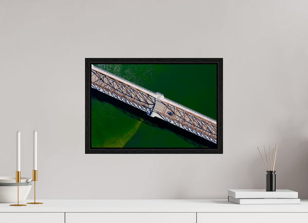 45 x 30 cm, Framed Print Crossing Lines – Traffic Bridge, Saskatoon