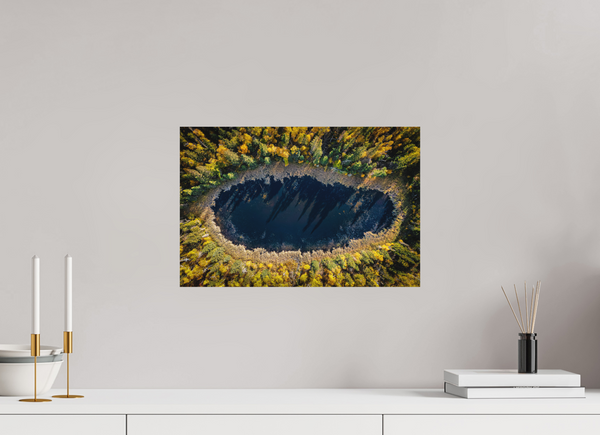 45 x 30 cm, Metal Print Autumn Mirror – The Still Pond