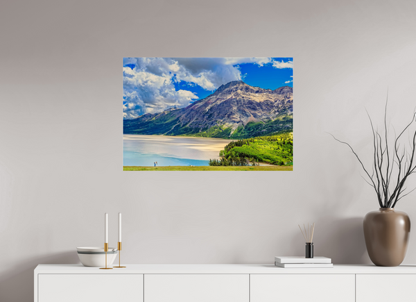90 x 60 cm, Acrylic Print Beneath the Mountain’s Gaze — Waterton Lakes National Park, Alberta