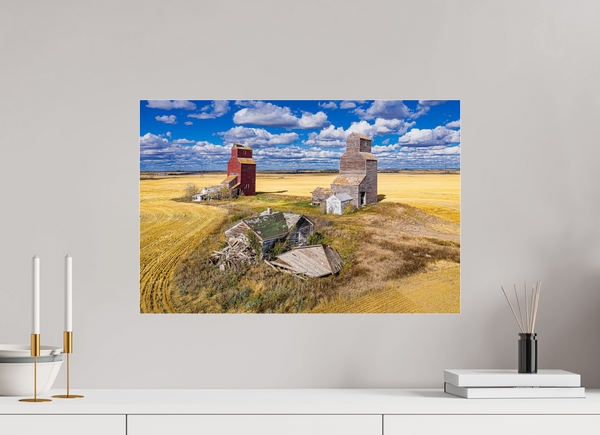 60 x 40 cm, Acrylic Print Silent Sentinels – Ghost Town of Lepine, Saskatchewan