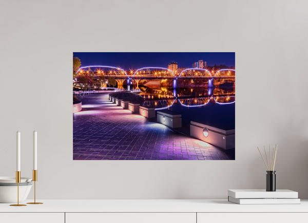 60 x 40 cm, Photo Print Evening Glow – River Landing at Night, Saskatoon
