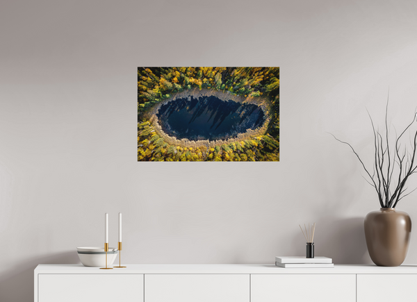 75 x 50 cm, Metal Print Autumn Mirror – The Still Pond