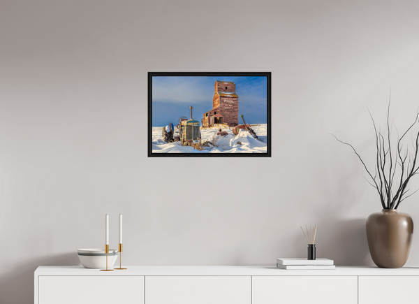 60 x 40 cm, Framed Print Winter’s Echo – Bents, Saskatchewan Grain Elevator
