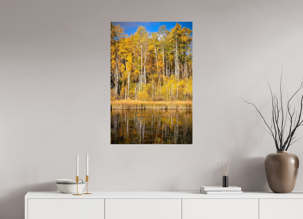 60 x 90 cm, Photo Print Golden Stillness — Autumn Reflections in Saskatchewan