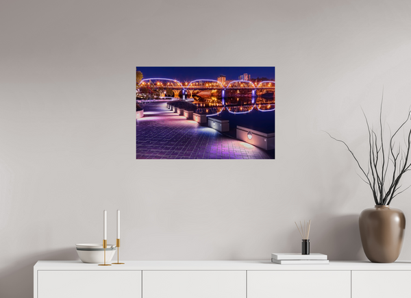 75 x 50 cm, Photo Print Evening Glow – River Landing at Night, Saskatoon