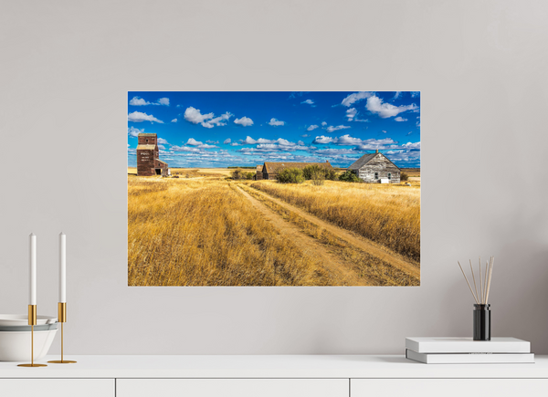 60 x 40 cm, Acrylic Print Forgotten Prairie – The Ghost Town of Bents, Saskatchewan