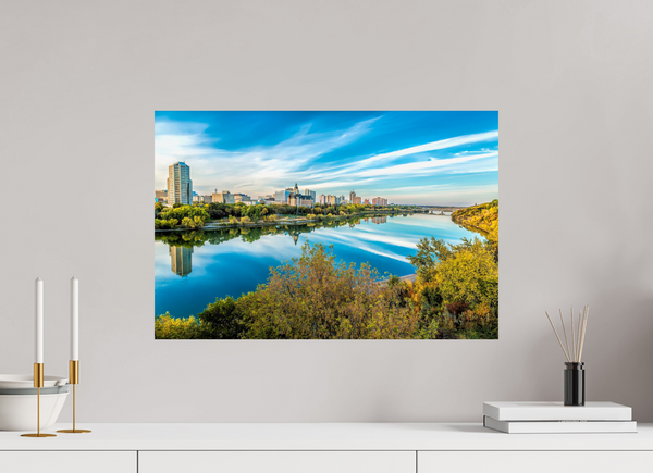 60 x 40 cm, Photo Print Autumn Reflection – Saskatoon City Skyline
