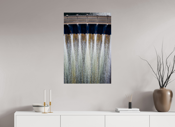 60 x 90 cm, Photo Print Controlled Flow – Diefenbaker Dam from Above