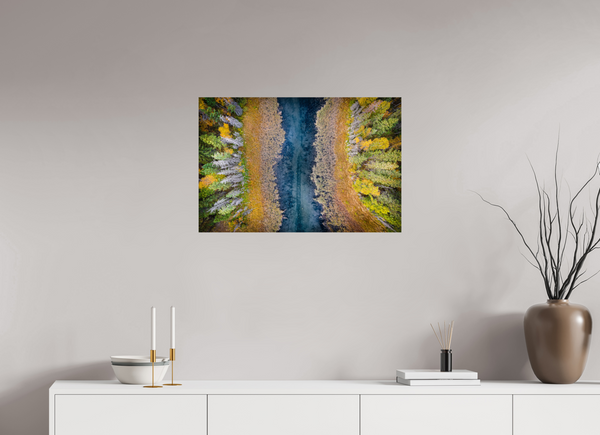75 x 50 cm, Photo Print Autumn Veins – The River from Above