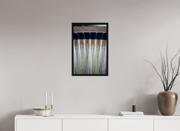 40 x 60 cm, Framed Print Controlled Flow – Diefenbaker Dam from Above