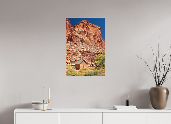 50 x 75 cm, Metal Print Echoes of Time — Fruita Schoolhouse, Utah