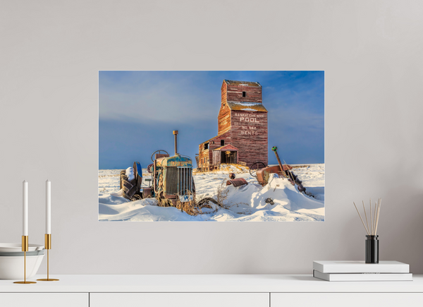 60 x 40 cm, Acrylic Print Winter’s Echo – Bents, Saskatchewan Grain Elevator
