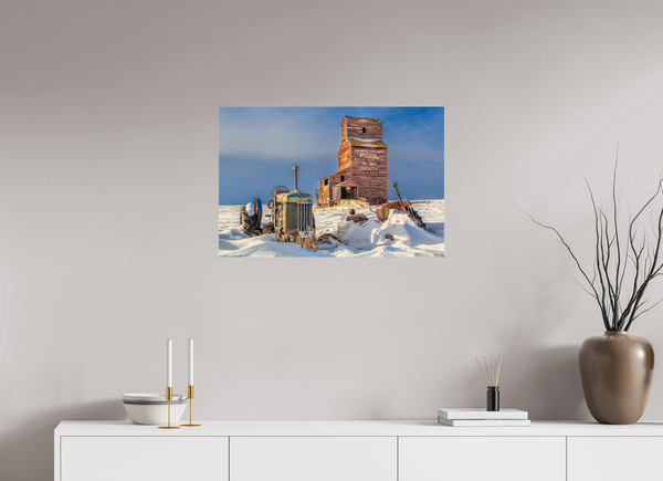 75 x 50 cm, Acrylic Print Winter’s Echo – Bents, Saskatchewan Grain Elevator