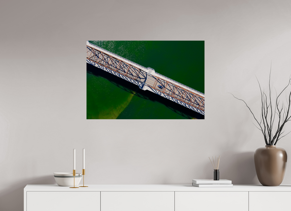 90 x 60 cm, Photo Print Crossing Lines – Traffic Bridge, Saskatoon