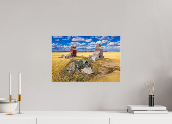 45 x 30 cm, Acrylic Print Silent Sentinels – Ghost Town of Lepine, Saskatchewan