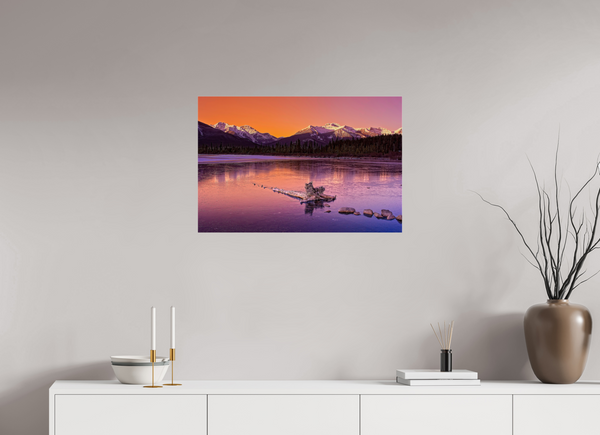 75 x 50 cm, Acrylic Print Crimson Silence — Vermilion Lakes, Banff National Park