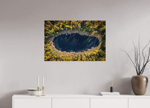 90 x 60 cm, Metal Print Autumn Mirror – The Still Pond