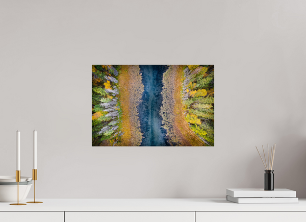45 x 30 cm, Acrylic Print Autumn Veins – The River from Above