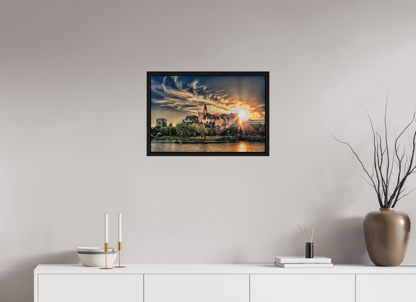 60 x 40 cm, Framed Print Radiant Sunset – The Bessborough from the River