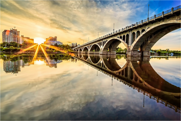 Main image Sunset Reflections – University Bridge, Saskatoon