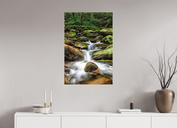 60 x 90 cm, Metal Print Forest Lullaby — Roaring Fork, Great Smoky Mountains