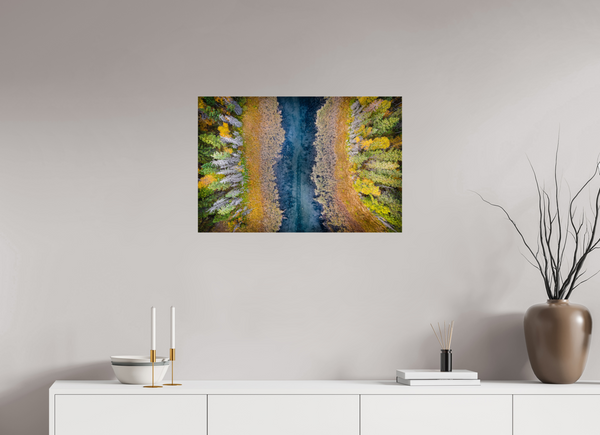 75 x 50 cm, Acrylic Print Autumn Veins – The River from Above