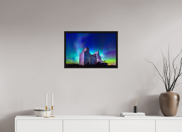 60 x 40 cm, Framed Print Aurora Over Asquith – Northern Lights on the Prairies