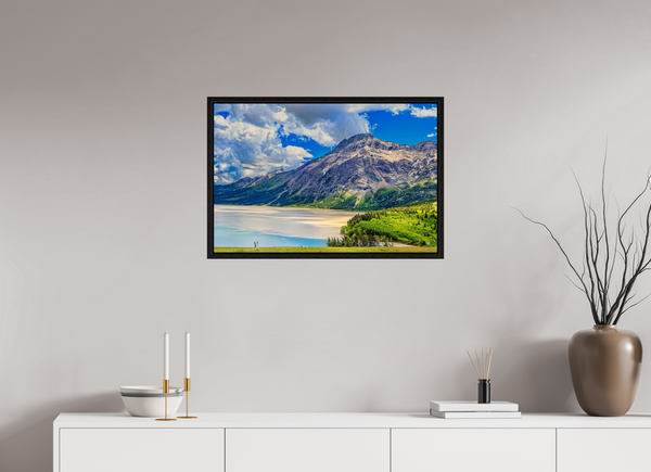 75 x 50 cm, Framed Print Beneath the Mountain’s Gaze — Waterton Lakes National Park, Alberta